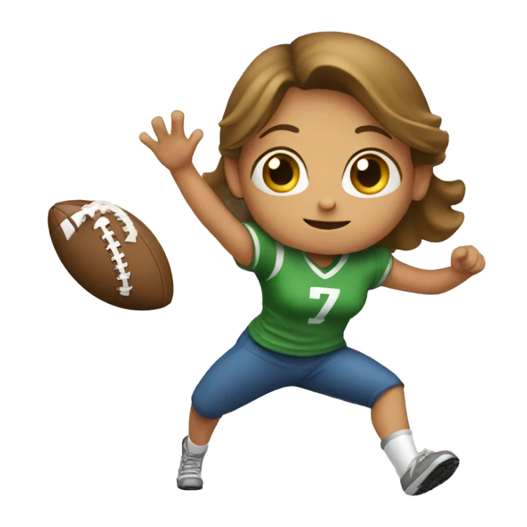  girl throwing a football sticker