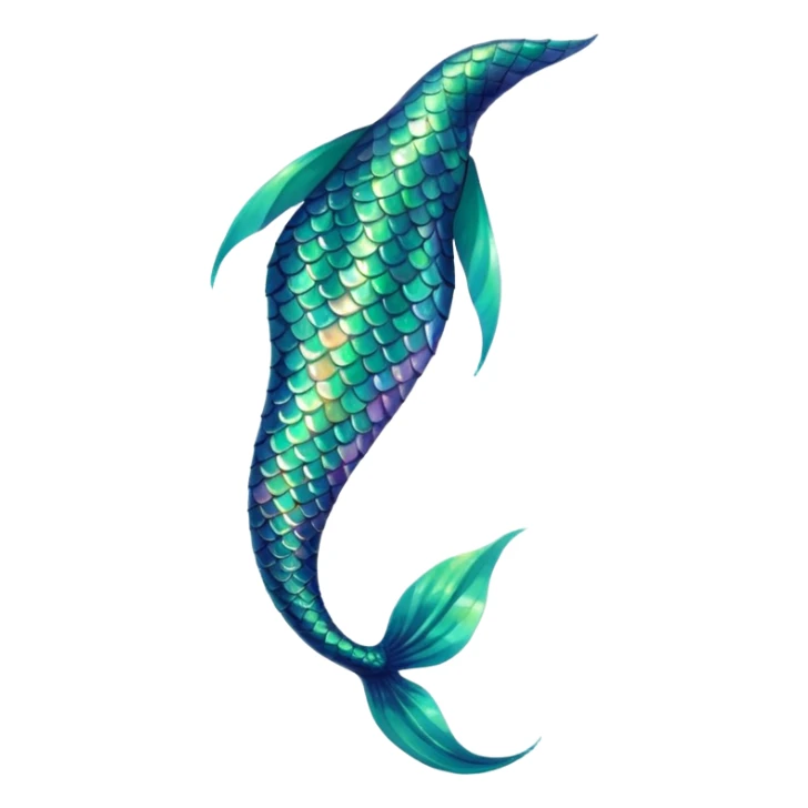 green aqua coloured siren mermaid tail only sticker