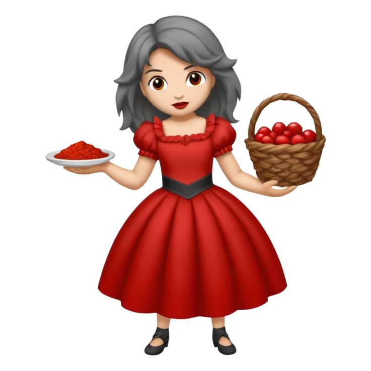 Lobo macho comiendo a la niña del cuento caperucita roja sticker