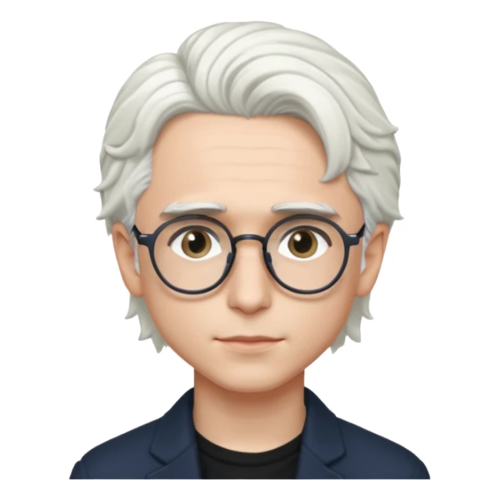 timothee chalamet with white hair and glasses sticker