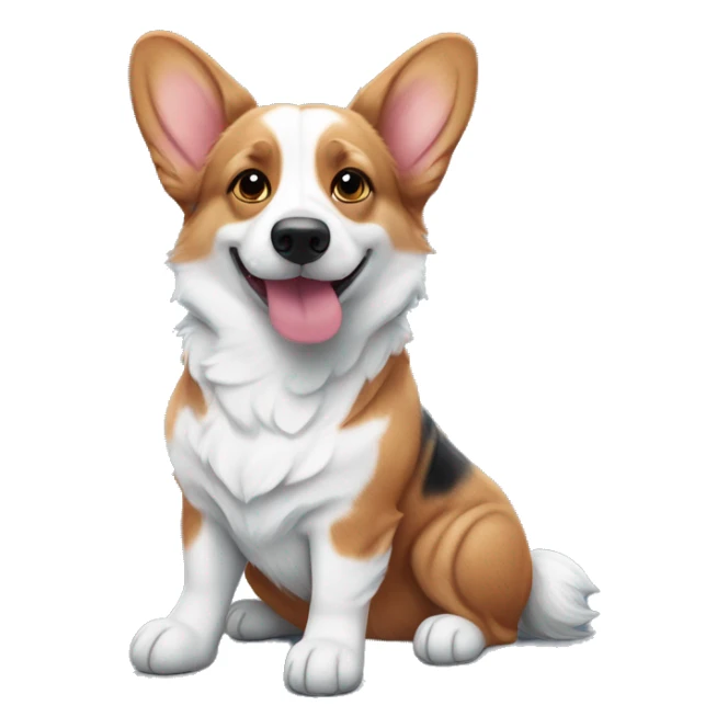 Red Corgi and blue Merle corgi hugging sticker