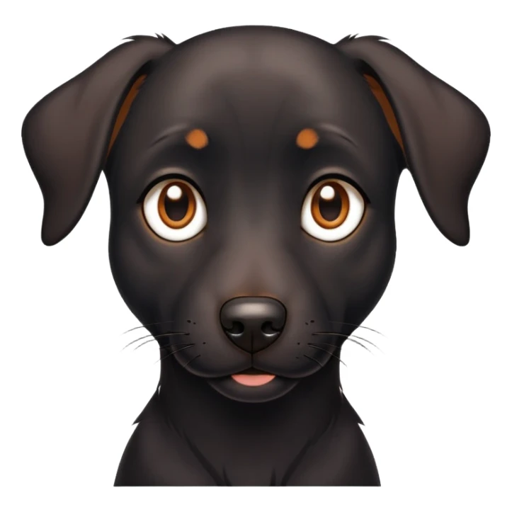 black skinny dog with brown eyes sticker