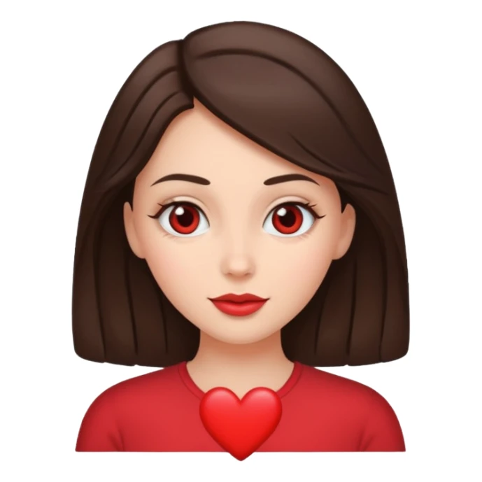 Brunette woman with heart eyes sticker