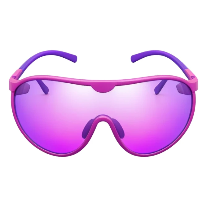 pink and purple two-tone shield visor glasses, color transition, Y2K style sticker