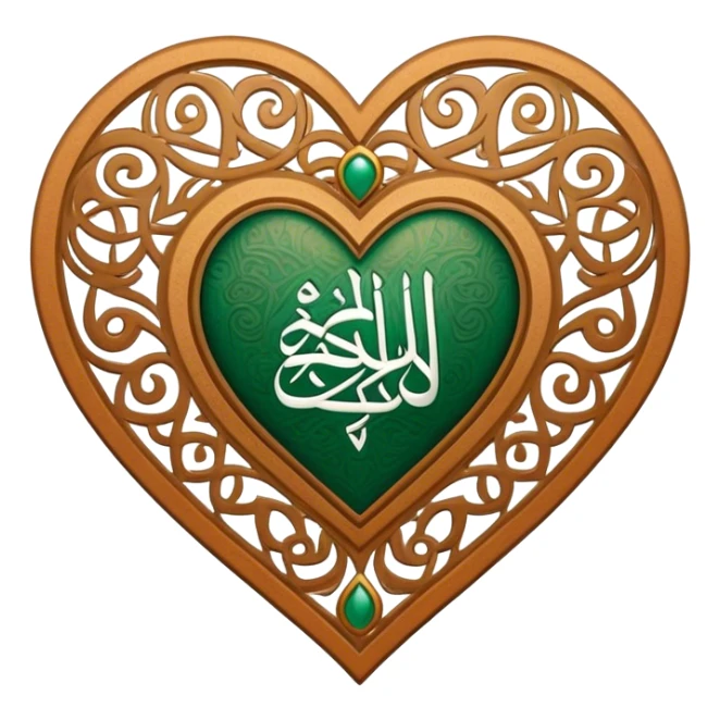 A heart with an Arabic character with decorations representing the south of Saudi Arabia  sticker