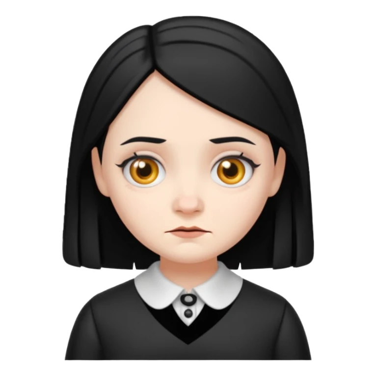 An emoji of Wednesday Addams sticker