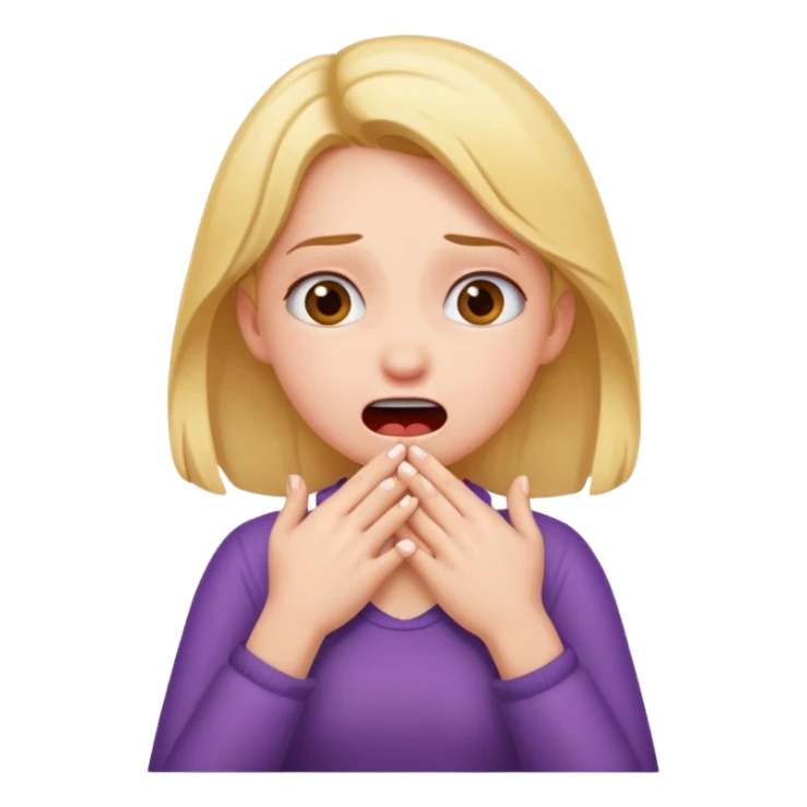 girl choking herself with her hands as a joke sticker