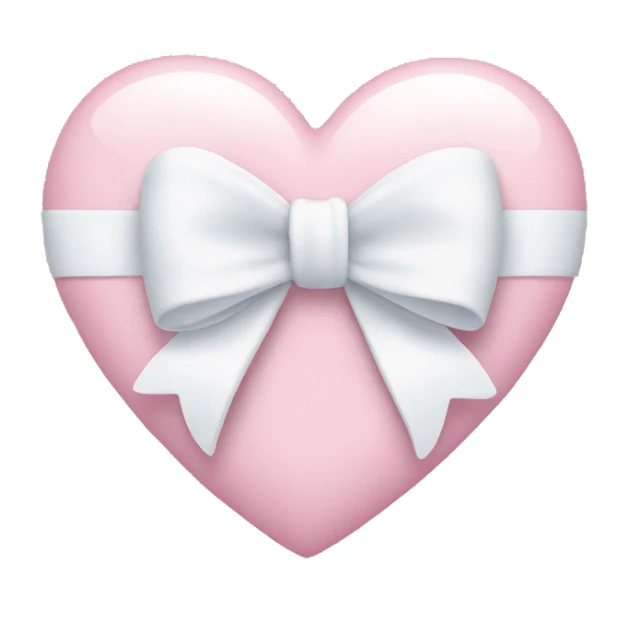 Pastel pink heart with white bow sticker
