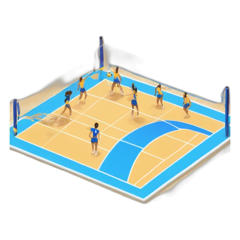 volleyball team on the sand court sticker