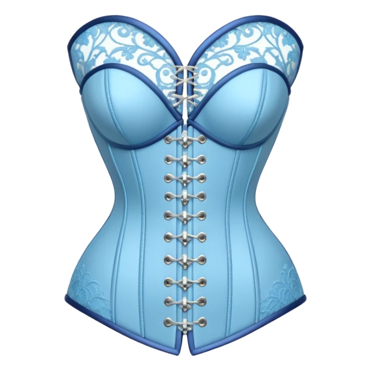 light blue lace and rhinestone corset sticker