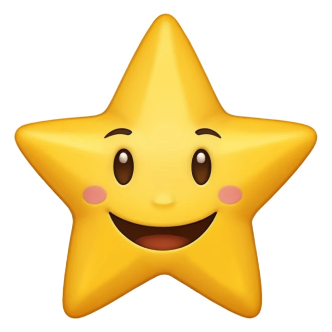 a star  with a heavily exaggerated smile sticker
