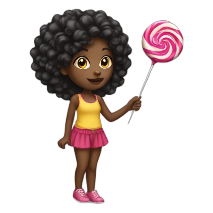 Black girl with lollipop sticker