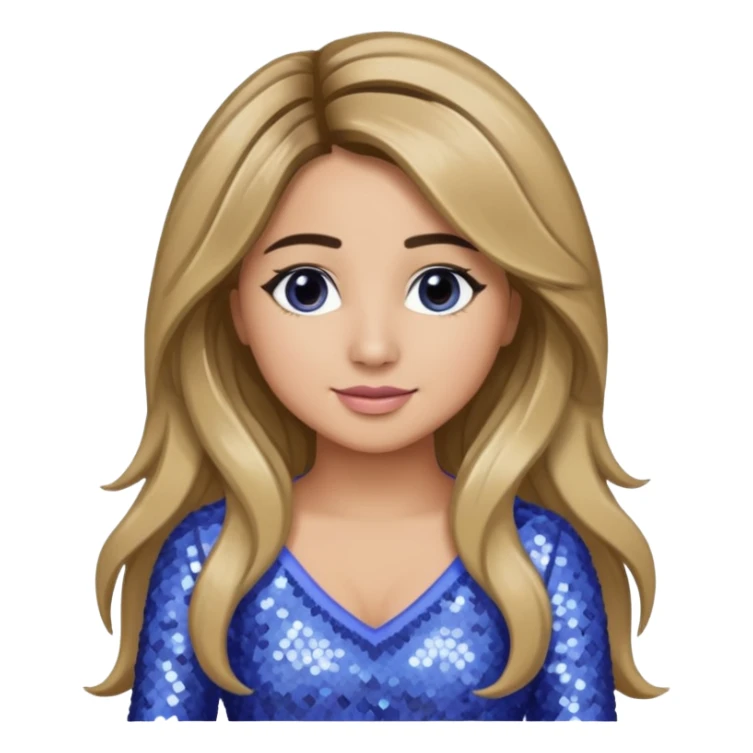 Ally Brooke from Fifth Harmony with long dark blonde hair, periwinkle sequin outfit sticker