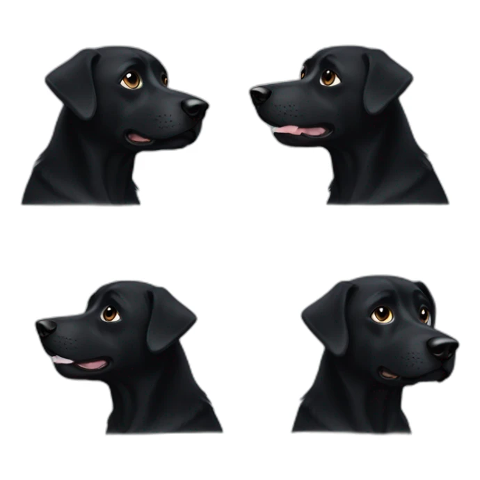 black dog sticker