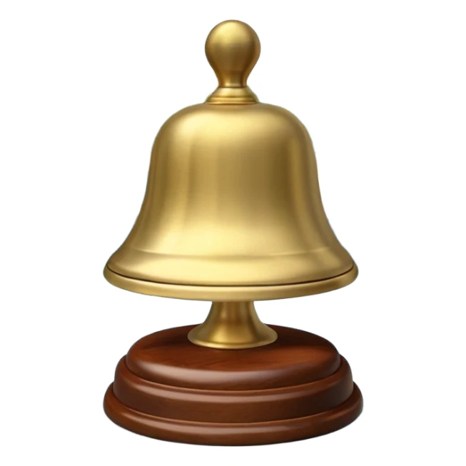 Poolside Service Bell: A tiny brass bell on a wooden base, used to call for drinks or towels at private cabanas. sticker