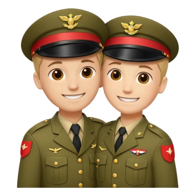 dos soldados dando es un abrazo de solidaridad de fraternidad sticker