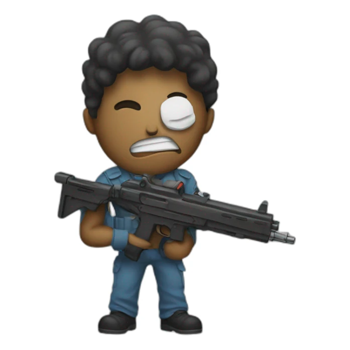 Emoji with un gun sticker