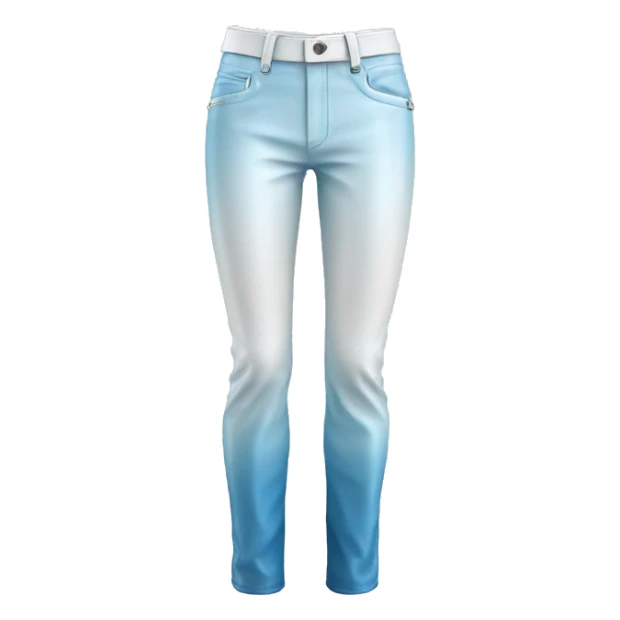 Realistic isolated light blue to white ombre leather pants.  sticker