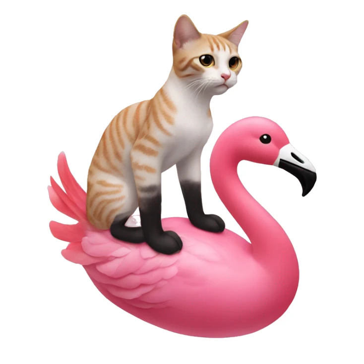 Cat riding a pink flamingo  sticker