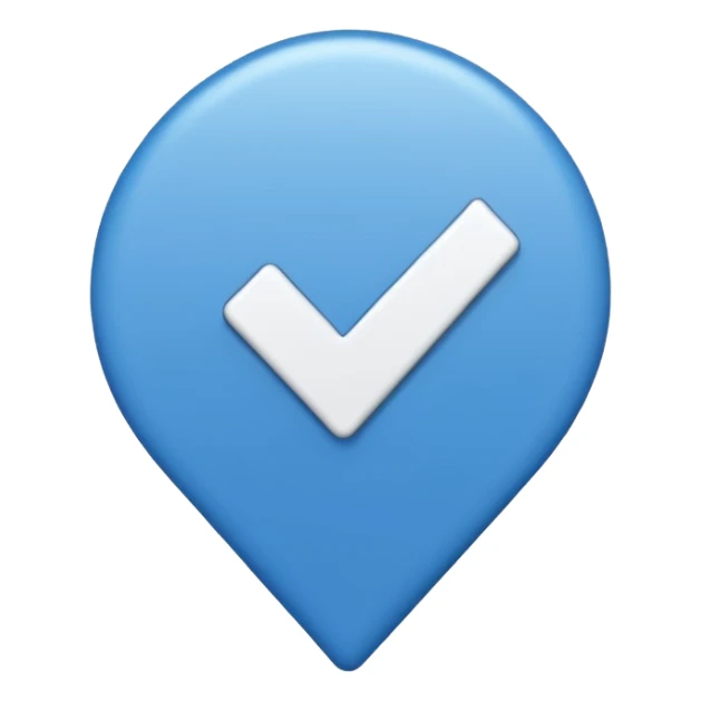 I want a verified emoji with the background all blue and inside there will be a stick "correct" in white". sticker