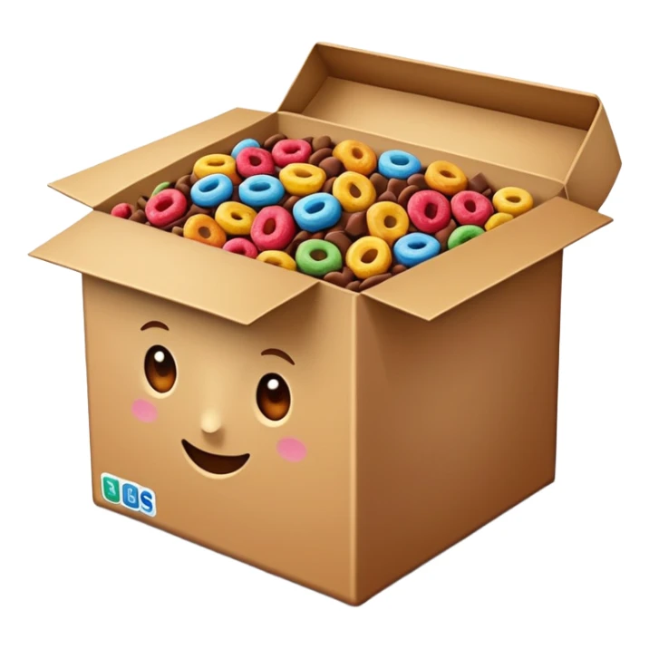 box of chocolate cereal sticker