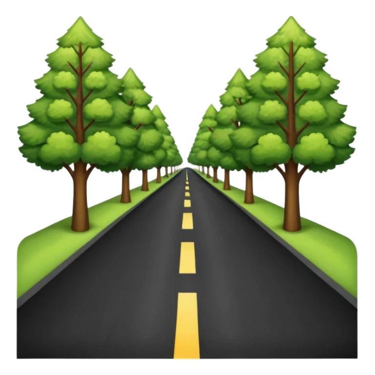 roadway with trees on the sides emoji sticker