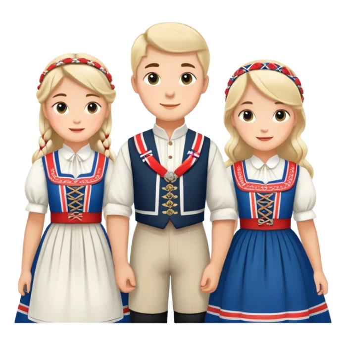 norway 17th of may national day celebration people in traditional bunad sticker