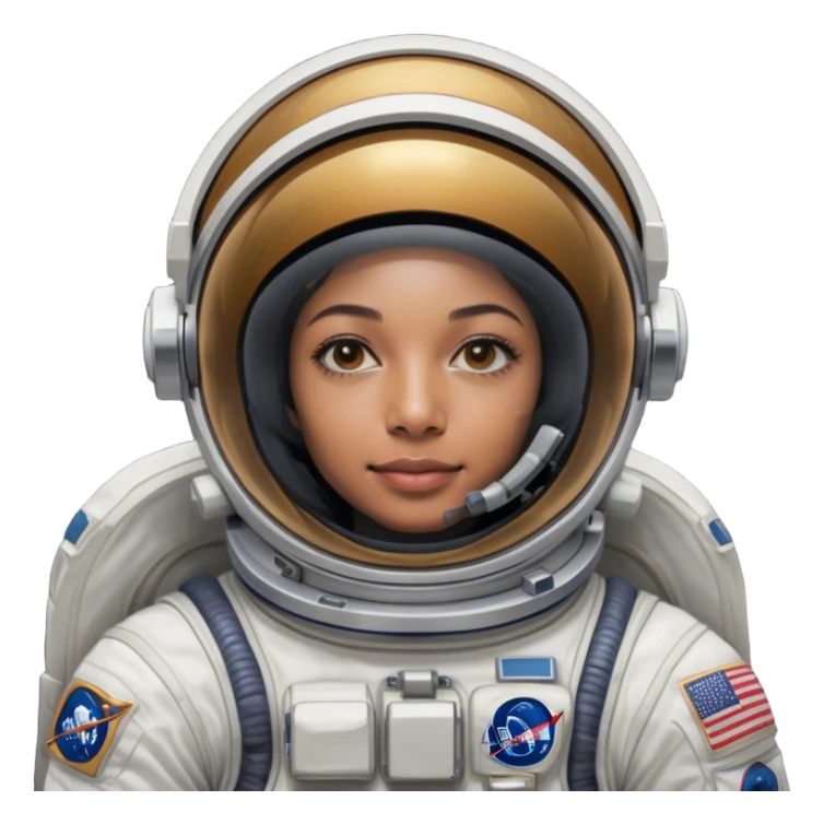 Cinematic Realistic mystery Astronaut visor down – A highly detailed depiction of an astronaut in a state-of-the-art space suit, floating weightlessly in the vast expanse of space. The reflective visor hides the face so we only see the reflection, while intricate suit details and soft lighting create an immersive sense of realism. sticker