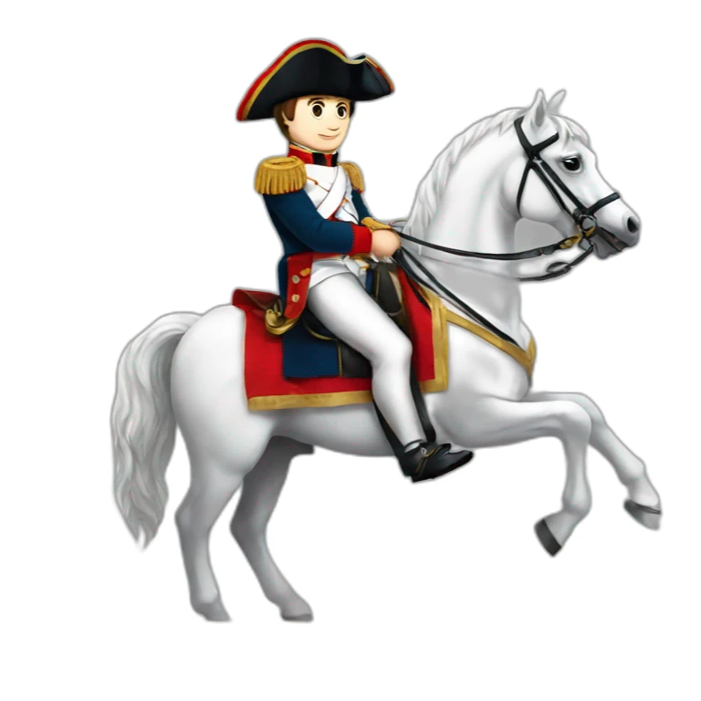 young napoleon on white horse sticker