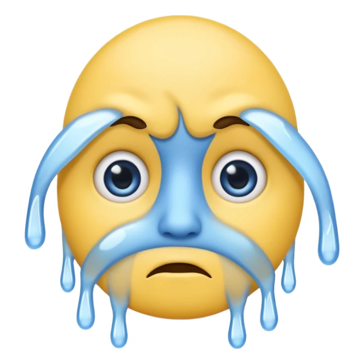 very cold classic yellow emoji, shivering, blue face, icicles, wide eyes sticker