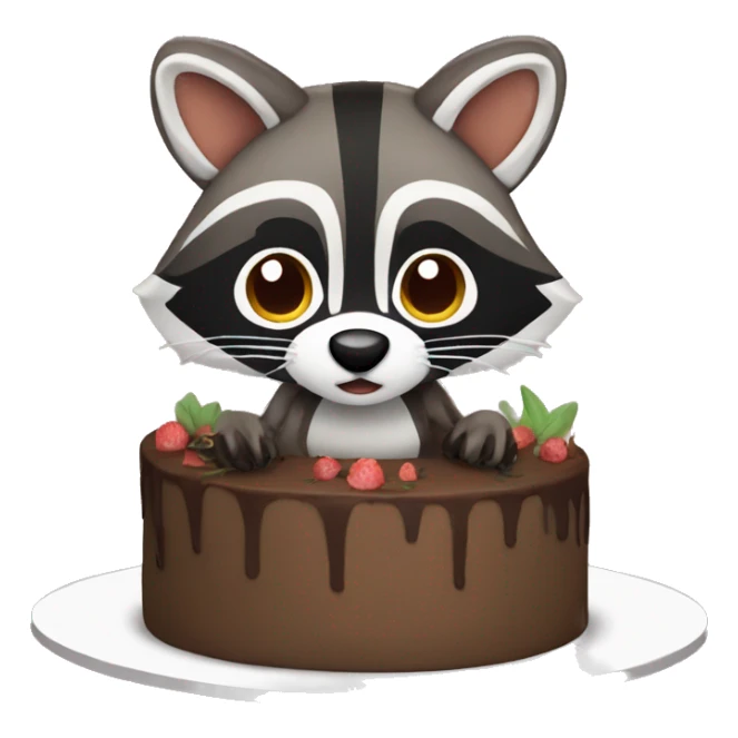 Raccoon cake sticker
