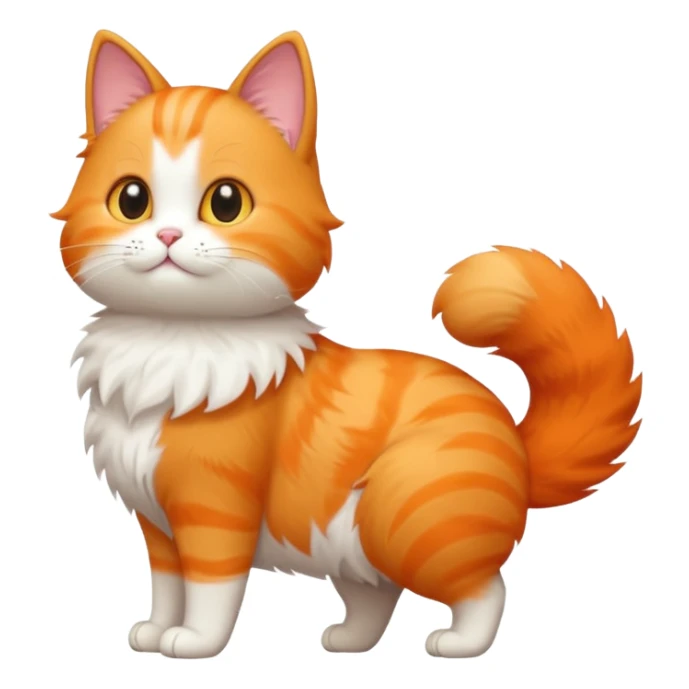 A cute cat emoji, full body, standing in side view. sticker