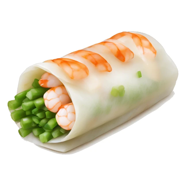 Vietnamese spring roll with a shrimp and green onion sticker