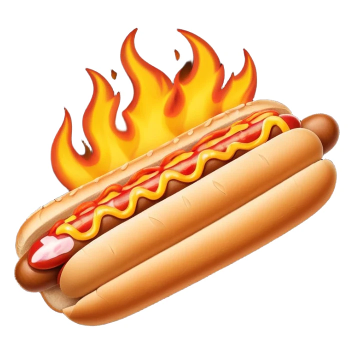 Hand Holding a Flaming Hotdog sticker
