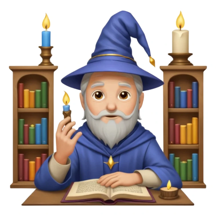 "Thinking face emoji  as a thoughtful wizard in Hogwarts library, scratching head with quill, surrounded by floating books and candles, detailed digital art in Harry Potter style, puzzled expression, magical atmosphere."
 sticker