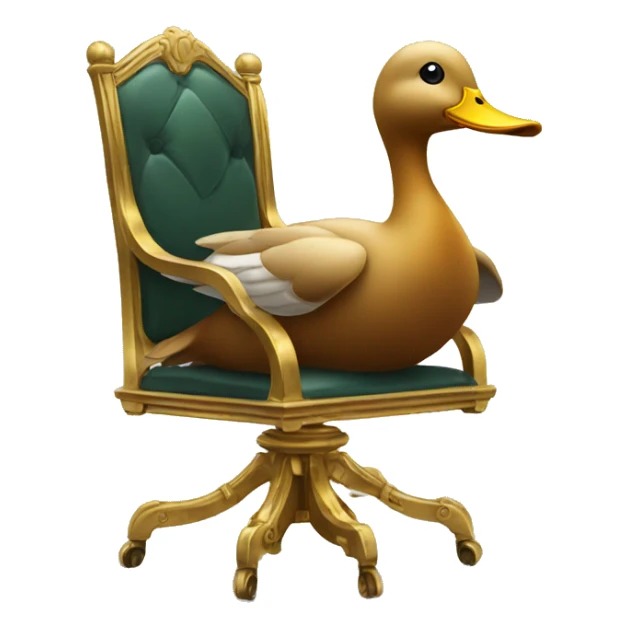 Duck laying on a golden chair sticker