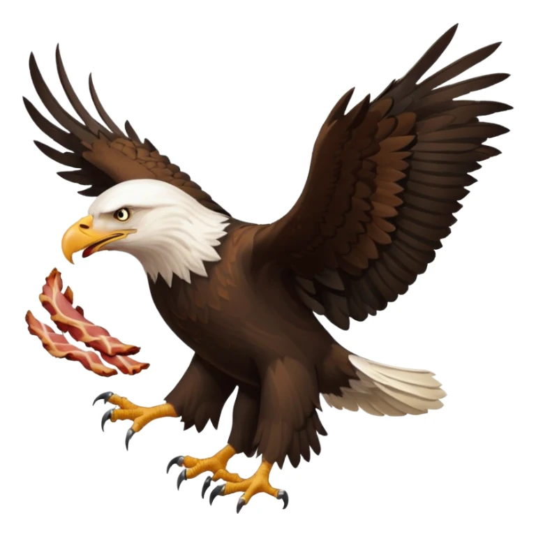 A regal flying bald eagle eating a feral pig and bacon  sticker