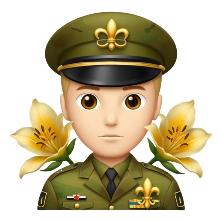 Special force male camuflaged with ohantom without backround only on uniform sign unit with golden lily sign sticker