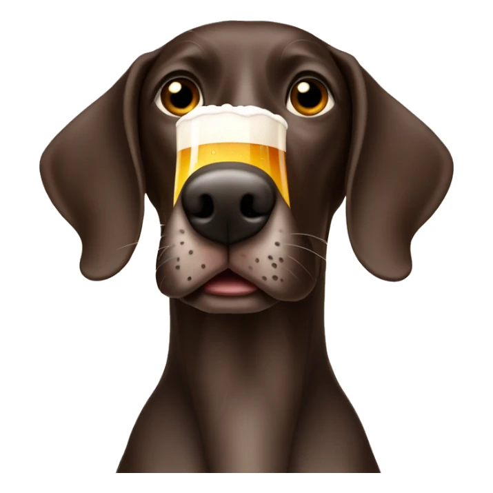 German shorthair with beer mug sticker