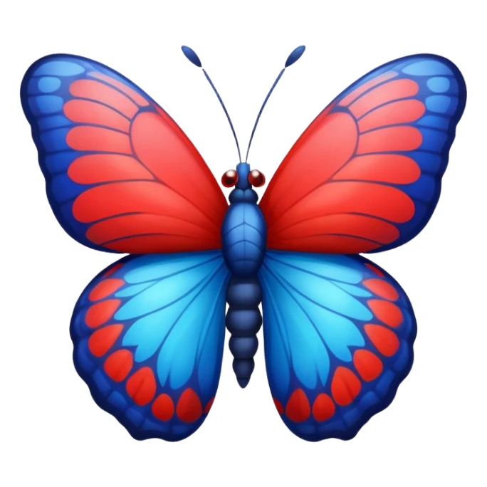 red-blue funny fat butterfly with small wings sticker