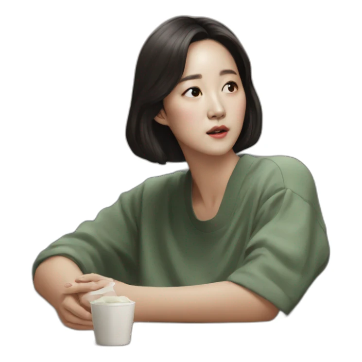 Kim Min-jeong watching kdrama sticker