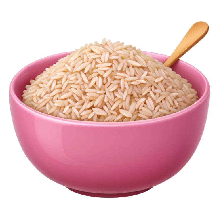 pink ceramic bowl of rice apple style emoji sticker