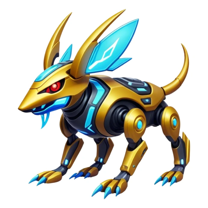  exotic modern cyber-Protogen-Fakémon-Pokémon-Vernid-creature sticker