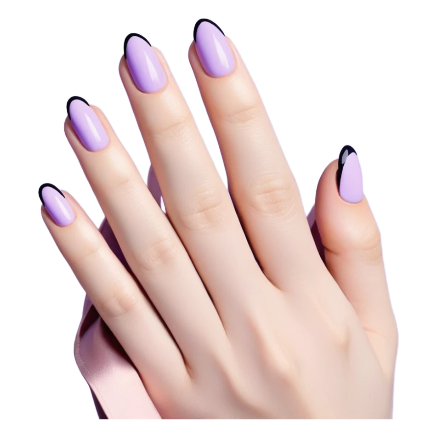 lilac pastel manicure with almond-shaped nails sticker