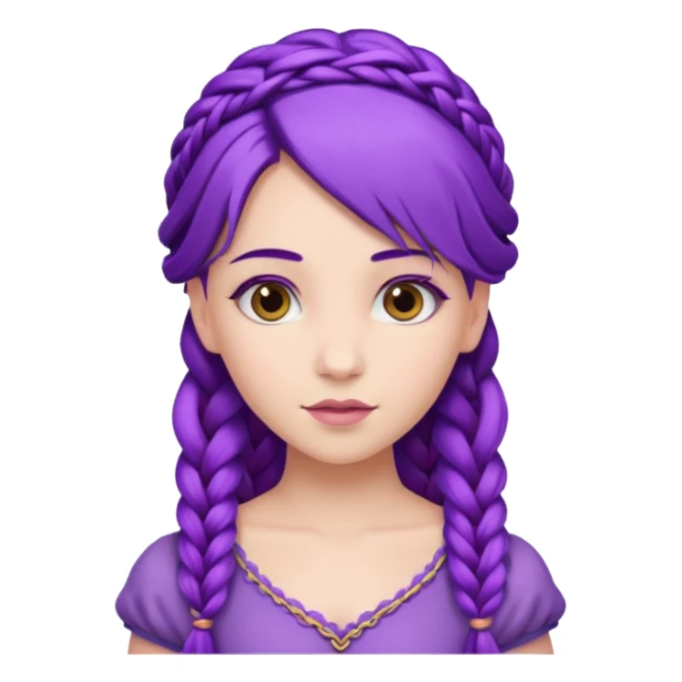 Princesses with Purple Hair with Long Purple Braid sticker
