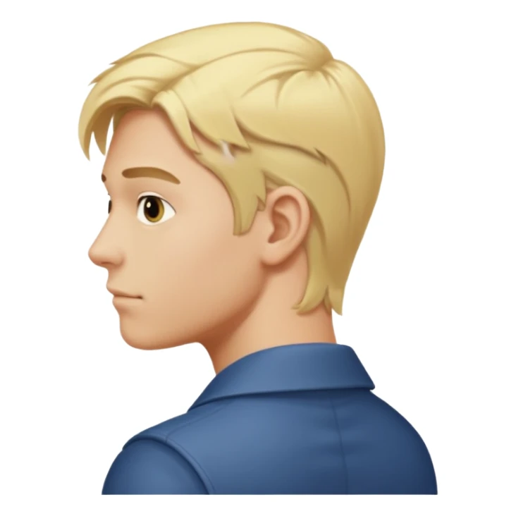 young man with blond hair turning back sticker