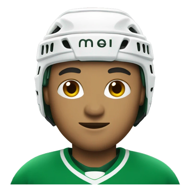 hockey player with green and white shirt sticker