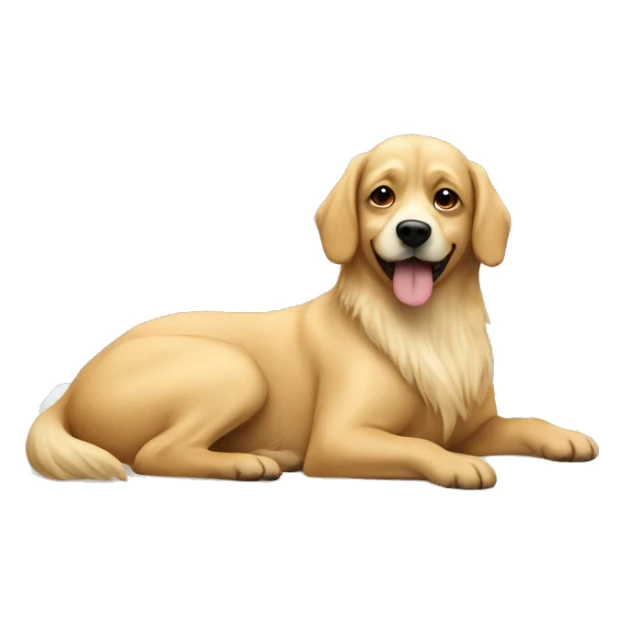 dog relaxing on bed. Blonde one is more hairy sticker