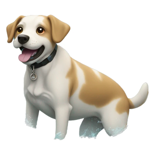 Dog in the water swimming ￼￼ sticker