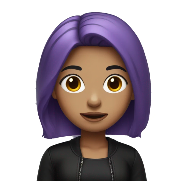 Purple haired girl with black outfit sticker
